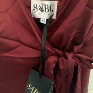 Sabo Skirt Red Satin Formal dress